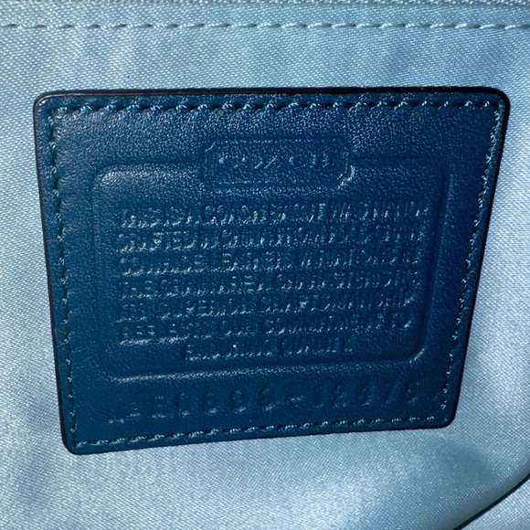 COACH HAMPTON Lindsay Vintage Leather Satchel Bag Slate Blue/Teal 12475 - Picture 3 of 13